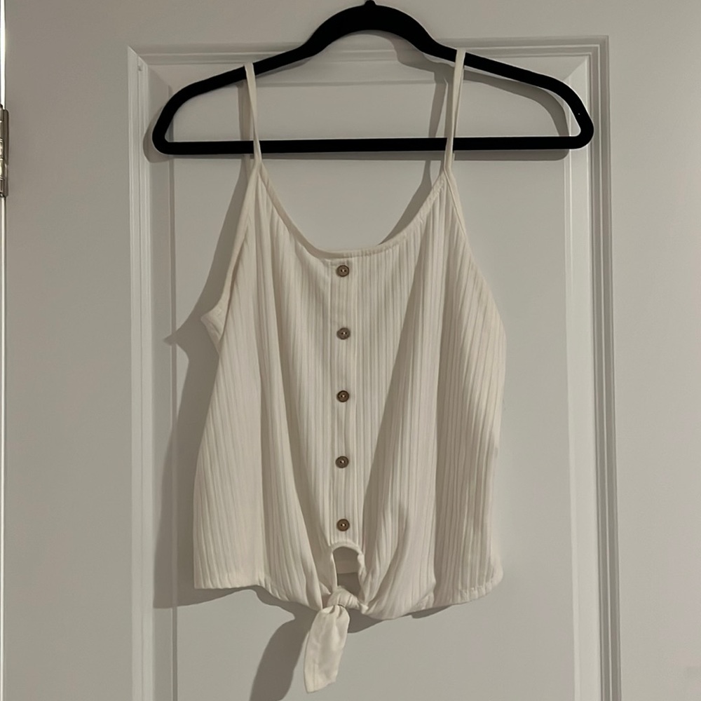 Vestique cropped tank with tie